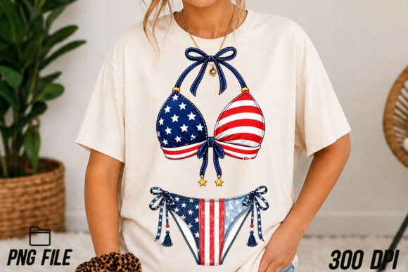 4th of July Bikini PNG Red White Blue: Your Ultimate Summer Design Asset