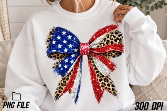 4th of July Coquette Bow: Your USA Flag Bow Design Asset