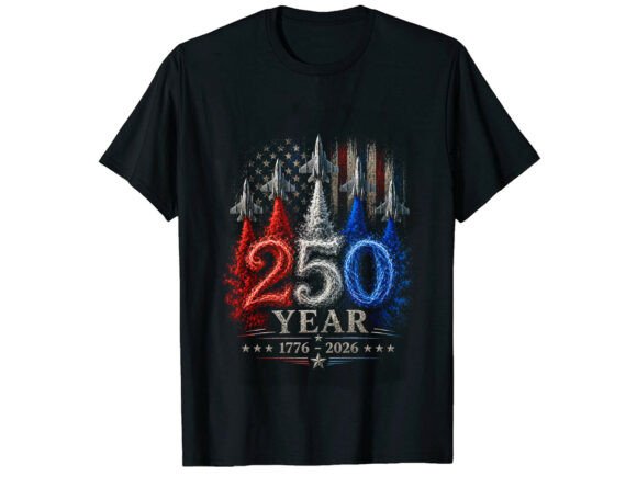 Celebrate the Semiquincentennial: A 250 Year USA 4th of July T-Shirt Design