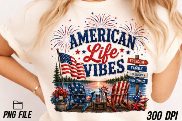 Celebrate with Style: The American Life Vibes 4th of July PNG