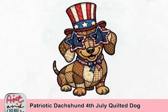 Celebrate with the Patriotic Dachshund 4th July Quilted Dog
