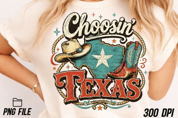 Choosin' Texas Tshirt, Country State PNG: Authentic Texas Pride Design