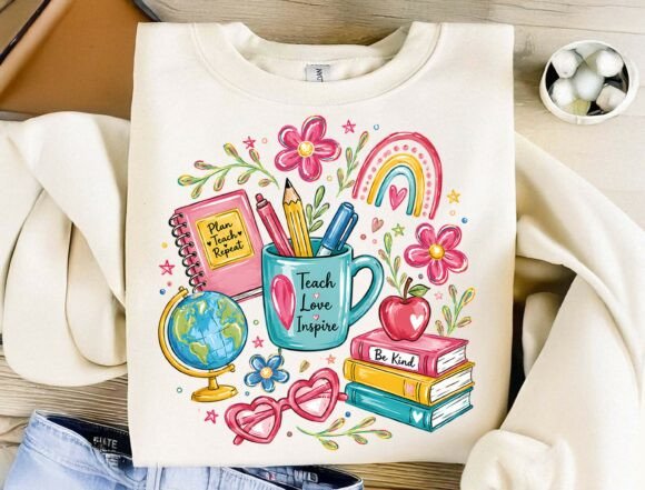 Designing with Heart: The Teach Love Inspire PNG Graphic