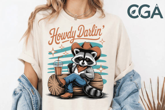 Howdy Darlin Raccoon Cowboy PNG: A Charming Asset for Western Branding