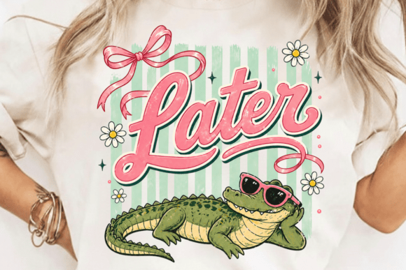 Later Gator, Funny Alligator PNG: A Playful Design Asset