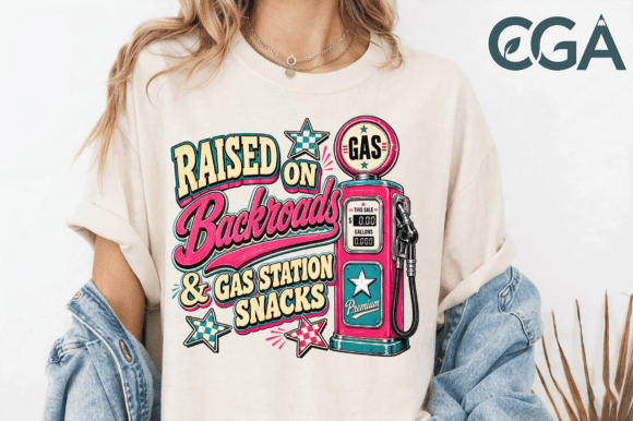 Raised on Backroads Gas Station PNG: Your New Favorite Design Asset
