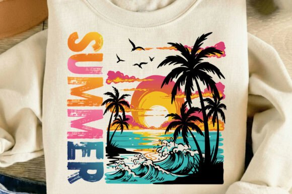 Retro Vintage Sunset Summer Beach Png: Capturing the Golden Hour Glow