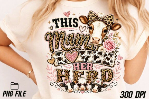 This Mama Loves Her Herd Cow T-Shirt PNG: A Designer's Take
