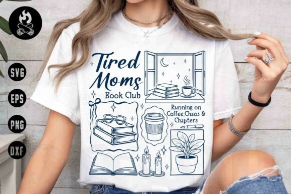 Tired Moms Book Club Retro Reading Png: A Designer's Cozy Retreat